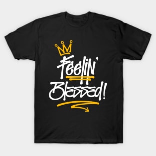 Feelin&#39; Blessed Graffiti Tag Style Reggae T-Shirt